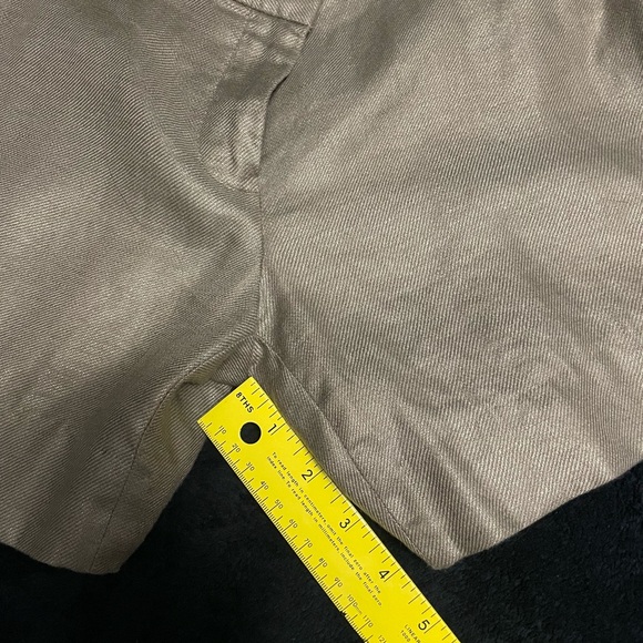 J. Crew Linen Shorts Tan Gold Metallic Size 4 - Picture 5 of 6